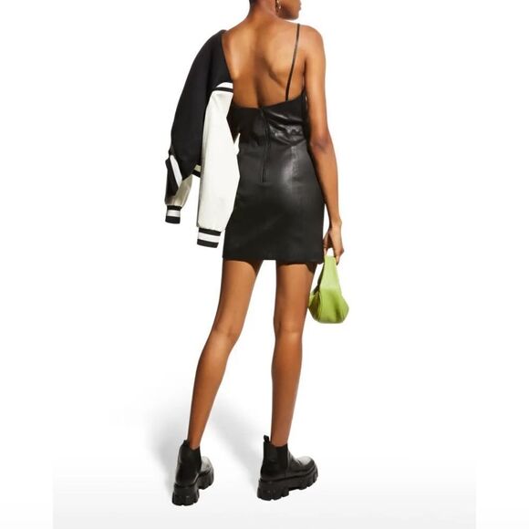 Alice + Olivia Nelle Fitted Leather Mini Dress - Picture 2 of 12